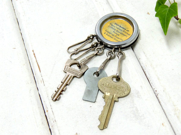 【S&D・oil】アドバタイジング・キーホルダー・鍵3本付き・USA・ビンテージ・工業系