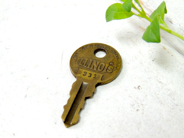 【ILLINOIS・シカゴ】U.S.A.・ヴィンテージ・キー・鍵・key・真鍮製・イリノイ州
