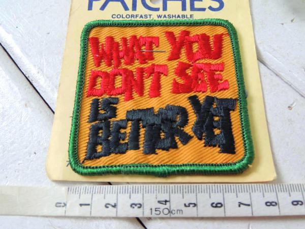 WHAT YOU DONT SEE 1970s デッドストック アメリカンビンテージ 刺繍 ワッペン
