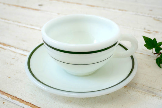 オールドパイレックス×コーニング・グリーンライン・ヴィンテージ・カップ&ソーサー・食器 USA