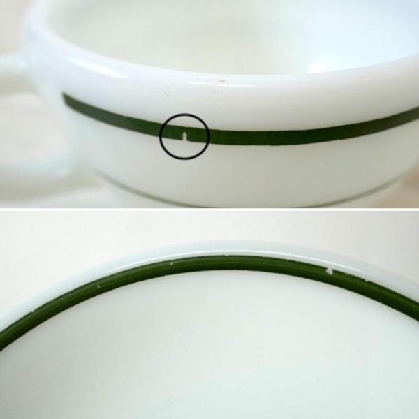 オールドパイレックス×コーニング・グリーンライン・ヴィンテージ・カップ&ソーサー・食器 USA