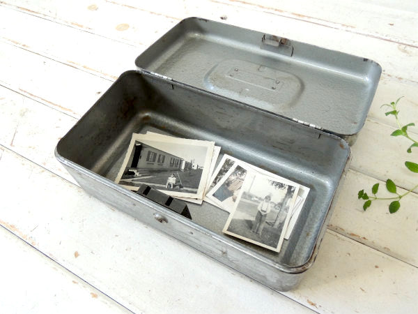 インダストリアル・工業系・シルバーカラー・鍵付き・ヴィンテージ・ツールボックス・ツールケース・工具箱