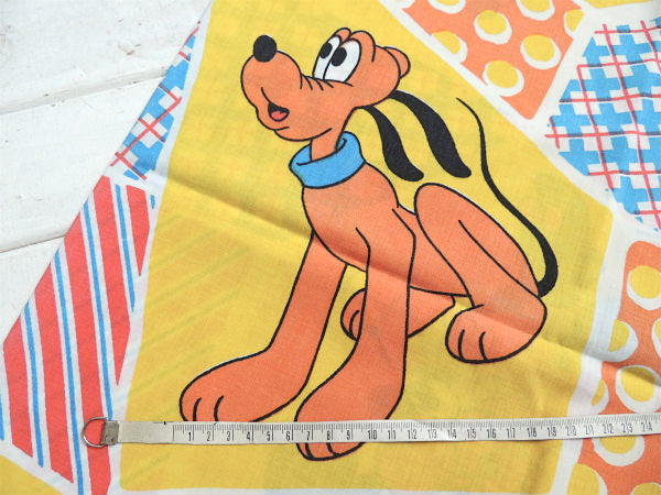 【ミッキー&ミニー】オールドミッキー・パッチワーク柄・ヴィンテージ・ピロケース/枕カバー