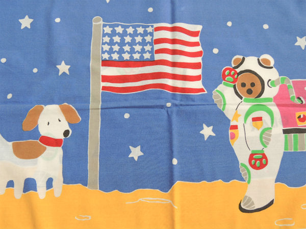 【GEAR BEAR】宇宙服&星条旗柄・ギアベア・ヴィンテージ・ピロケース/枕カバー USA