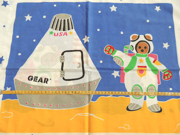 【GEAR BEAR】宇宙服&星条旗柄・ギアベア・ヴィンテージ・ピロケース/枕カバー USA
