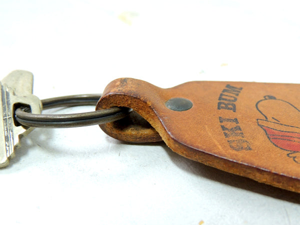 【スヌーピー・SKI BUM】大人気キャラクター・ヴィンテージ・レザー製・キーホルダー・革・USA