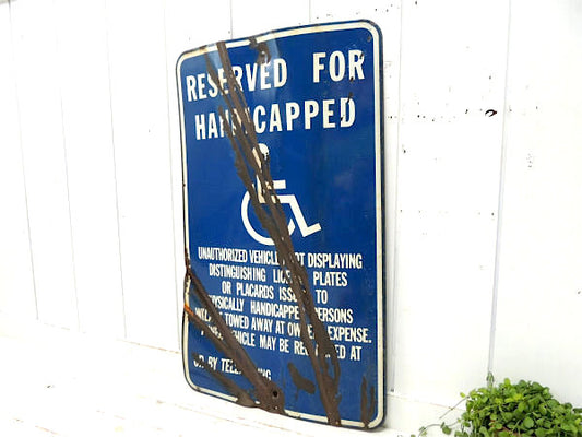 HANDICAPPED・パーキング ホーロー・ストリートサイン・ビンテージ・看板・駐車サイン