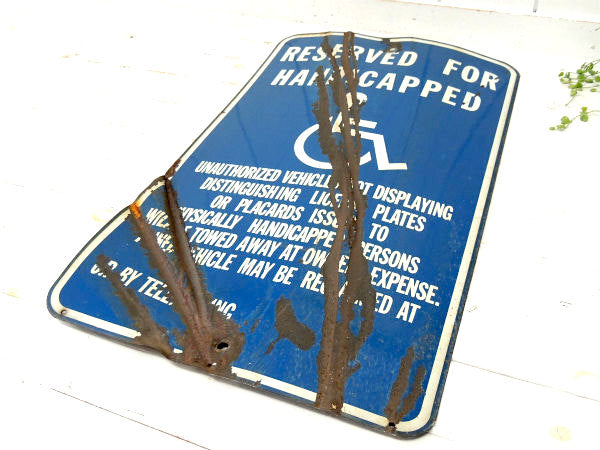 HANDICAPPED・パーキング ホーロー・ストリートサイン・ビンテージ・看板・駐車サイン