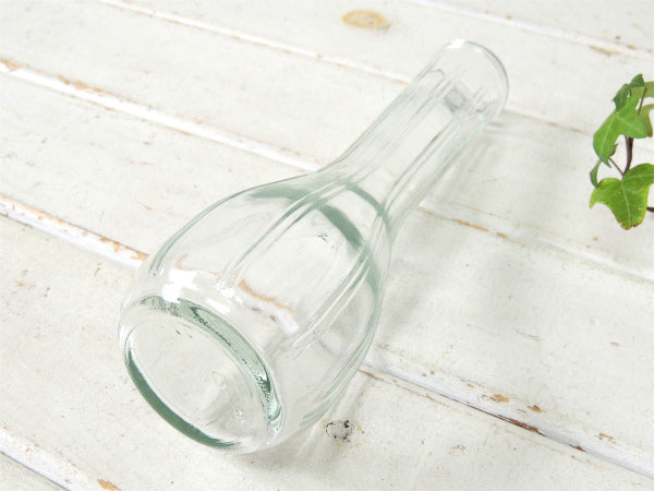 PGC・USA 縦リブ柄・クリアガラス・ヴィンテージ・フラワーベース・花瓶・ インテリア・花器