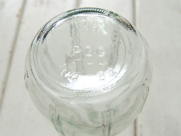 PGC・USA 縦リブ柄・クリアガラス・ヴィンテージ・フラワーベース・花瓶・ インテリア・花器