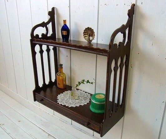 木製・ヴィンテージ・シェルフ　飾り棚　ウォールシェルフ　USA