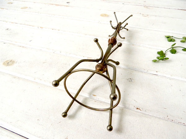 コートハンガー形・ヴィンテージ・卓上スタンド・ジュエリーホルダー USA アクセサリー フック