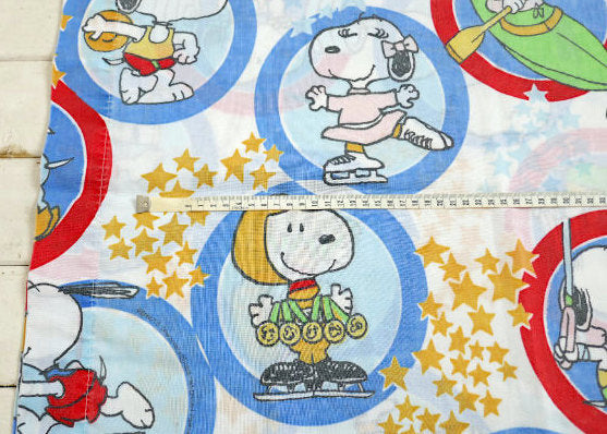 スヌーピー&ベル・オリンピック・スポーツ柄・60's・ヴィンテージ・USEDピローケース・枕カバー
