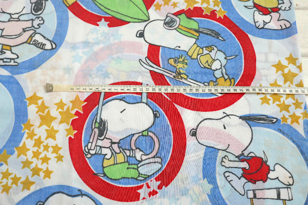 スヌーピー&ベル・オリンピック・スポーツ柄・60's・ヴィンテージ・USEDピローケース・枕カバー