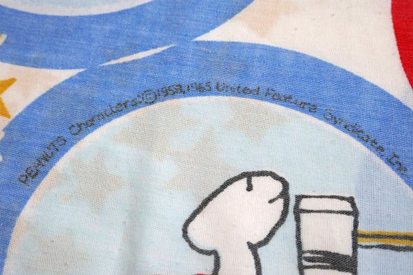 スヌーピー&ベル・オリンピック・スポーツ柄・60's・ヴィンテージ・USEDピローケース・枕カバー