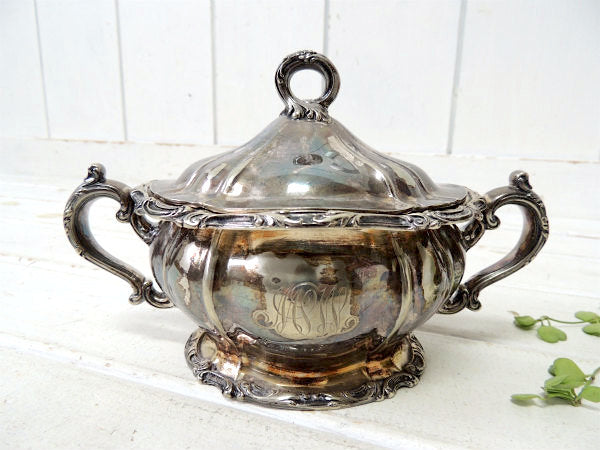 【GORHAM】ゴーハム・シルバー製・アンティーク・シュガーポット/お砂糖入れ/銀食器 USA