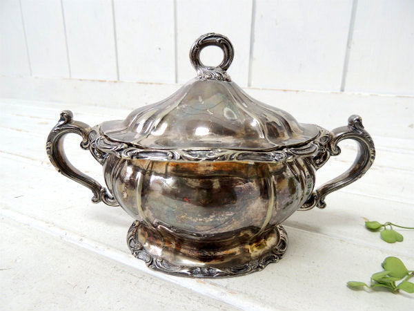 【GORHAM】ゴーハム・シルバー製・アンティーク・シュガーポット/お砂糖入れ/銀食器 USA