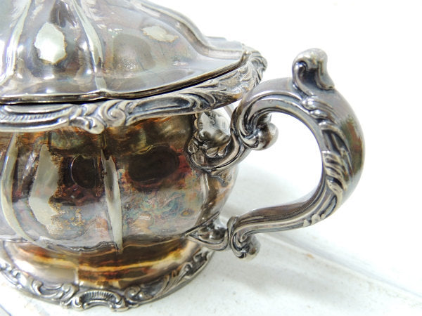 【GORHAM】ゴーハム・シルバー製・アンティーク・シュガーポット/お砂糖入れ/銀食器 USA