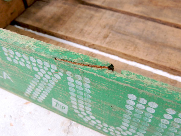 【7up】セブンアップ・炭酸ドリンク・緑色・1975年・ヴィンテージ・木箱/ウッドボックス USA