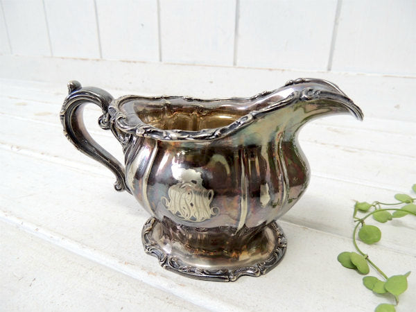【GORHAM】ゴーハム・シルバー製・アンティーク・ミルクソーサー/ミルクピッチャー/銀食器 USA
