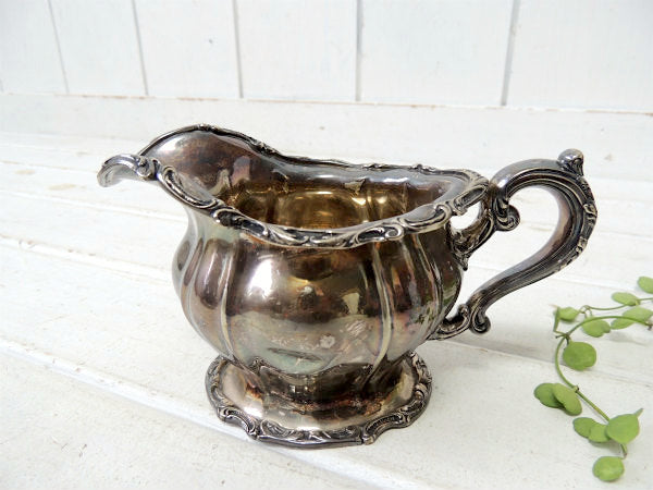 【GORHAM】ゴーハム・シルバー製・アンティーク・ミルクソーサー/ミルクピッチャー/銀食器 USA