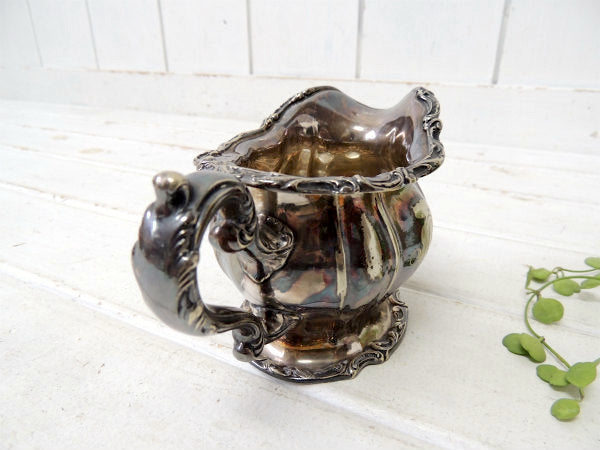 【GORHAM】ゴーハム・シルバー製・アンティーク・ミルクソーサー/ミルクピッチャー/銀食器 USA