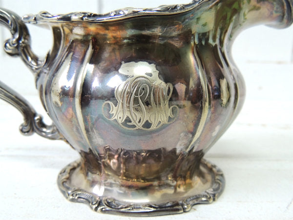 【GORHAM】ゴーハム・シルバー製・アンティーク・ミルクソーサー/ミルクピッチャー/銀食器 USA