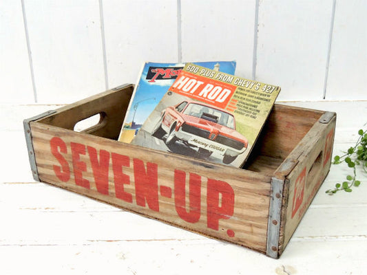 7up セブンアップ・ロゴ・70's・ヴィンテージ・木箱・ウッドボックス USA 店内装飾