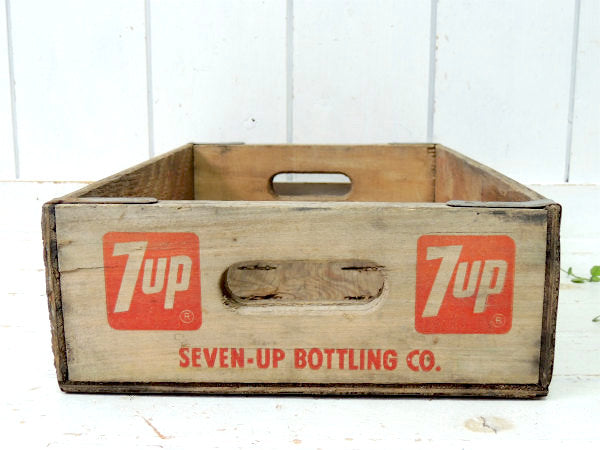 7up セブンアップ・ロゴ・70's・ヴィンテージ・木箱・ウッドボックス USA 店内装飾