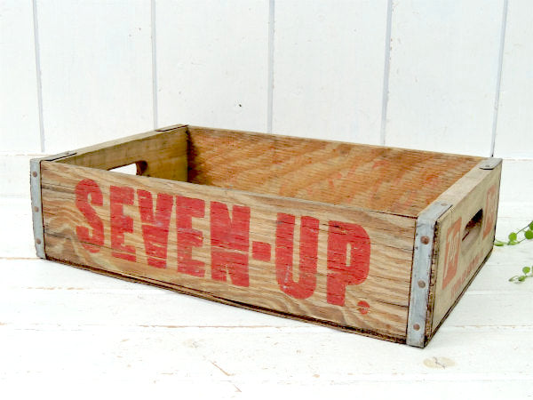 7up セブンアップ・ロゴ・70's・ヴィンテージ・木箱・ウッドボックス USA 店内装飾
