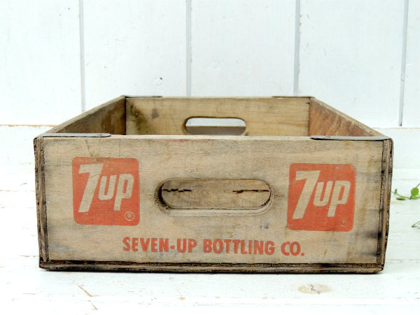 7up セブンアップ・ロゴ・70's・ヴィンテージ・木箱・ウッドボックス USA 店内装飾