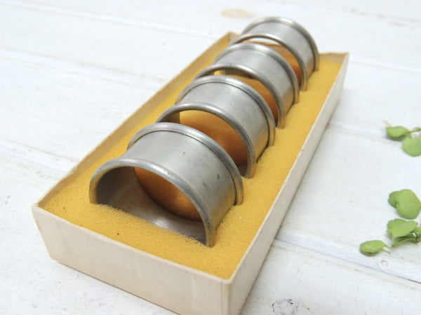 ピューター製・箱付き・ヴィンテージ・ナプキンリング・4個セット USA