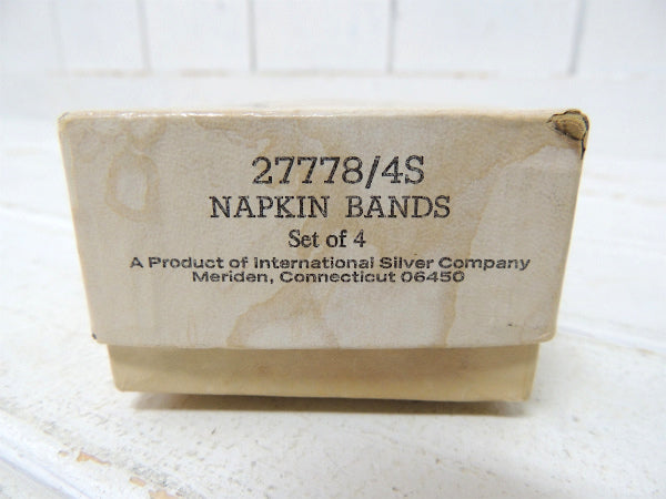 ピューター製・箱付き・ヴィンテージ・ナプキンリング・4個セット USA