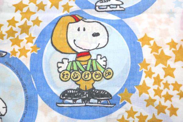 スヌーピー&ベル・オリンピック・スポーツ柄・60's・ヴィンテージ・USEDピローケース・枕カバー