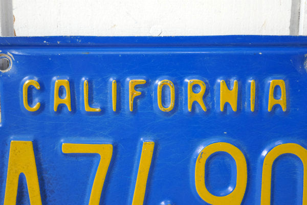 1969's~・青色 カリフォルニア 1A 74903・ビンテージ・ナンバープレート・アメ車 USA
