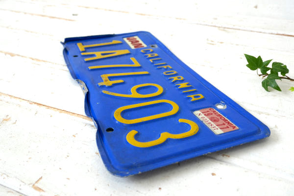 1969's~・青色 カリフォルニア 1A 74903・ビンテージ・ナンバープレート・アメ車 USA