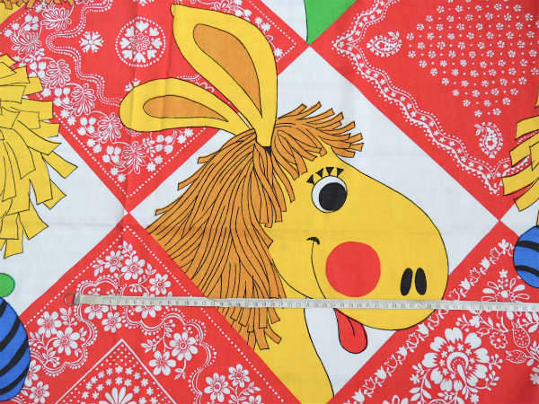 レトロな男の子&女の子&ライオン&バンダナ柄・ヴィンテージ・ベッドスプレッド/ベッドカバー