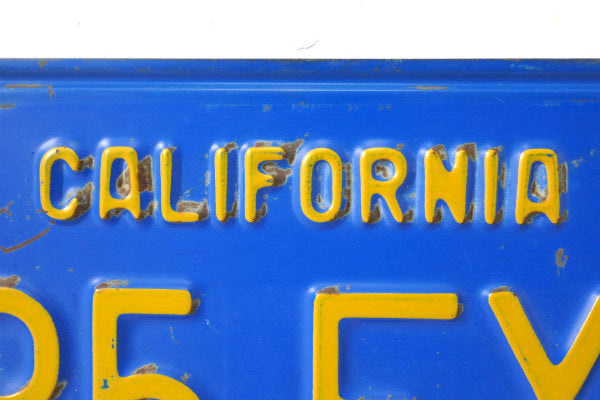 985 EYF 1969's~・青色 カリフォルニア ヴィンテージ ナンバープレート USA