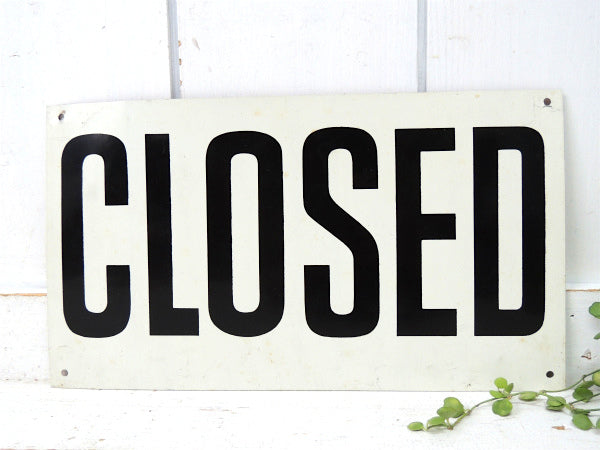 【OPEN・CLOSED】両面・ヴィンテージ・スチールサイン・看板・USA