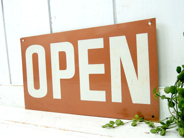 【OPEN・CLOSED】両面・ヴィンテージ・スチールサイン・看板・USA