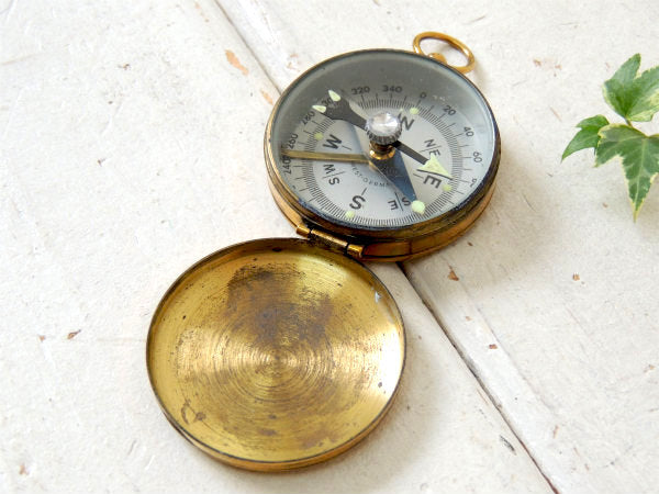 WEST GERMANY 方位磁石・西ドイツ・真鍮製・アンティーク・コンパス・キーホルダー・登山