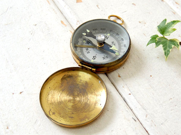 WEST GERMANY 方位磁石・西ドイツ・真鍮製・アンティーク・コンパス・キーホルダー・登山
