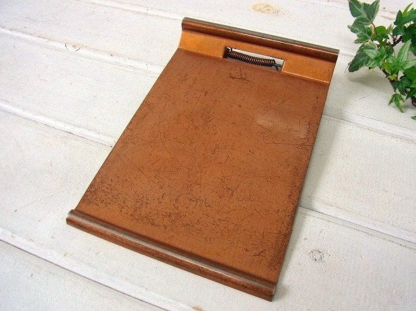 メタル製・小さなアドバタイジング・アンティーク・バインダー/クリップボード USA