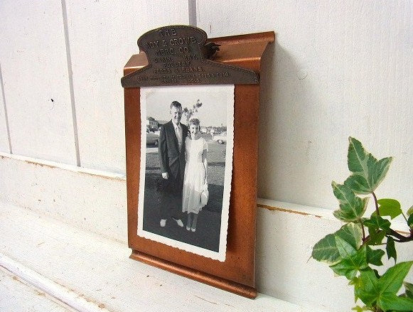 メタル製・小さなアドバタイジング・アンティーク・バインダー/クリップボード USA