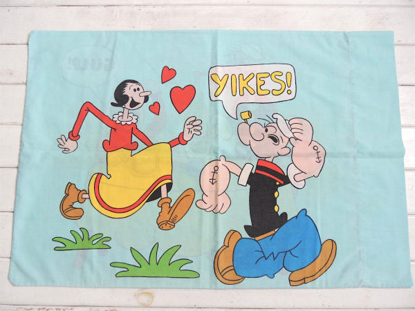 【ポパイ&オリーブ】ヴィンテージ・ユーズド・ピロケース/枕カバー USA