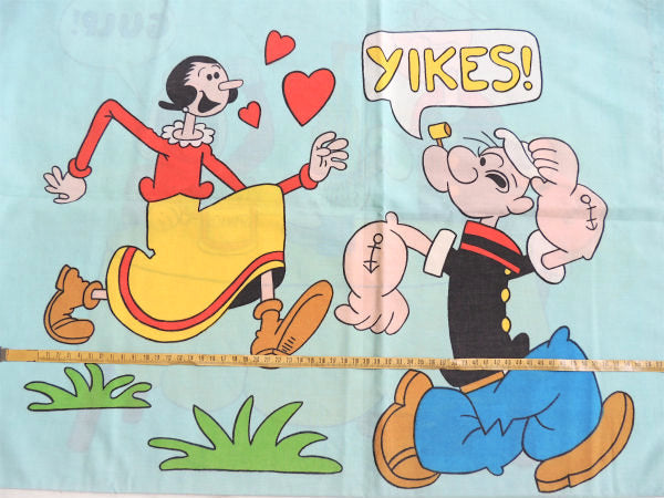 【ポパイ&オリーブ】ヴィンテージ・ユーズド・ピロケース/枕カバー USA