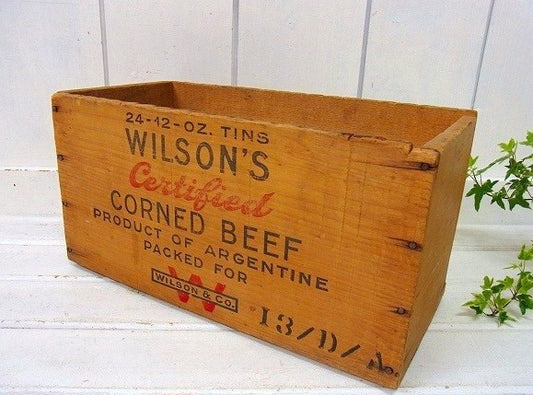 【WILSON'S】コンビーフ・ヴィンテージ・ウッドボックス/木箱　USA