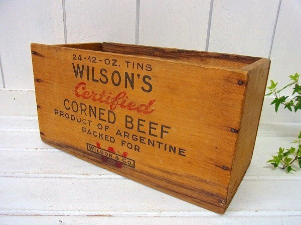 【WILSON'S】コンビーフ・ヴィンテージ・ウッドボックス/木箱　USA