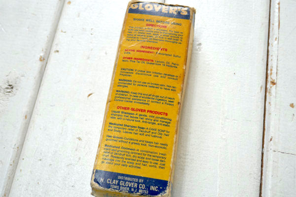 GLOVER'S 紙箱 パッケージ・70's ヴィンテージ・ガラスボトル・メディスンボトル・薬瓶