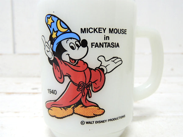 【FireKing】ミッキーマウス・ファンタジア・マグカップ/PEPSIコレクターシリーズ
